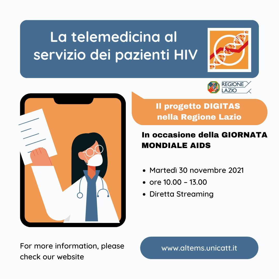 La telemedicina al servizio dei pazienti HIV. Il progetto DIGITAS nella Regione Lazio